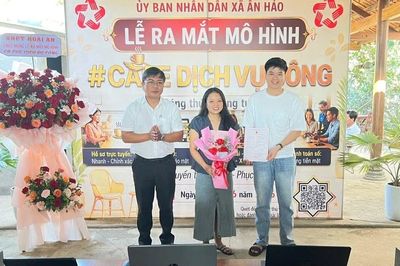Xã Ân Hảo đưa vào vận hành mô hình 'Cà phê dịch vụ công'