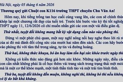 Hiệu trưởng Trường chuyên Chu Văn An xưng 'chuột mẹ', gửi thư động viên học trò trước kỳ thi tốt nghiệp trung học phổ thông