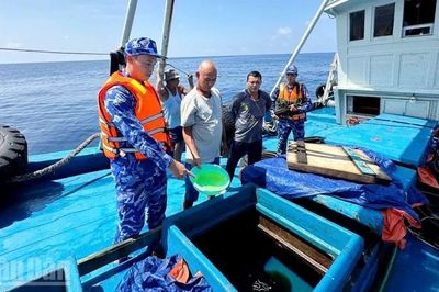 Cảnh sát biển bắt giữ tàu vận chuyển trái phép hơn 150.000 lít dầu D.O