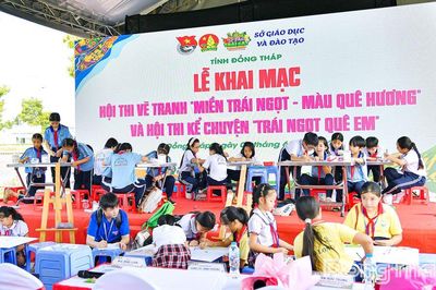 Gần 250 thiếu nhi tham gia Hội thi vẽ tranh 'Miền trái ngọt - Màu quê hương'