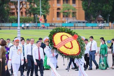 Đại biểu dự Đại hội đại biểu toàn quốc Hội Nông dân Việt Nam lần thứ IX vào Lăng viếng Chủ tịch Hồ Chí Minh