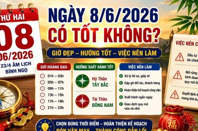 Lịch âm hôm nay 8/6/2026: Những khung giờ may mắn giúp công việc hanh thông