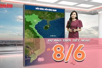 [Video] Dự báo thời tiết ngày 8/6/2026: Bắc Bộ về đêm có mưa dông diện rộng, Trung Bộ duy trì nắng gắt
