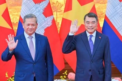 Chùm ảnh: Thủ tướng Lê Minh Hưng chủ trì Lễ đón Thủ tướng Campuchia thăm chính thức Việt Nam