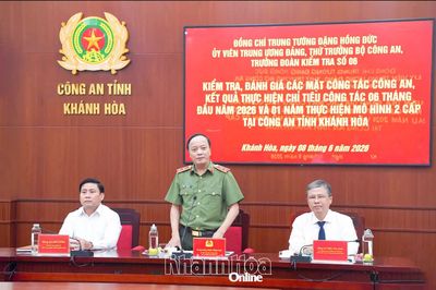 Thứ trưởng Bộ Công an Đặng Hồng Đức kiểm tra, đánh giá các mặt công tác tại Công an tỉnh Khánh Hòa