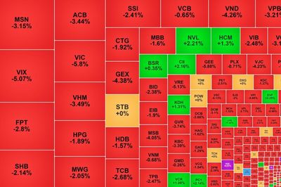 VN-Index mất gần 50 điểm, một mã bất động sản ngược dòng tăng trần