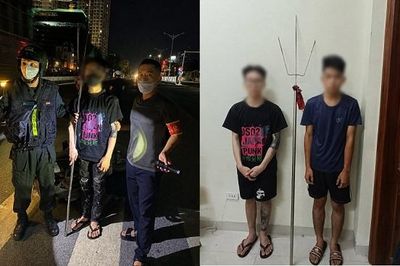 Hà Nội: Tổ công tác Y7/141 truy đuổi, khống chế 2 quái xế mang theo cây đinh ba tự chế