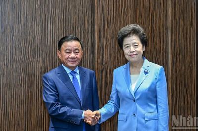 [Ảnh] Thường trực Ban Bí thư Trần Cẩm Tú tiếp Phó Chủ tịch Chính hiệp toàn quốc Trung Quốc