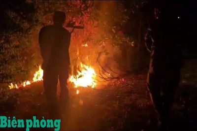 Bộ đội Biên phòng thành phố Huế phối hợp dập tắt vụ cháy rừng tại xã Chân Mây - Lăng Cô