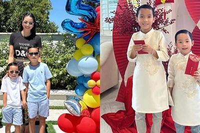 Hai con trai Hoa hậu Phạm Hương càng lớn càng điển trai, sống trong môi trường chuẩn 'rich kid' tại Mỹ