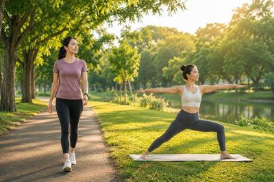 Mẹo kết hợp đi bộ với yoga giúp giảm mỡ và trẻ lâu