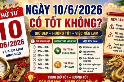 Lịch âm hôm nay 10/6/2026: Hướng tài lộc và các việc nên tránh