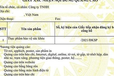 Thay đổi cơ quan cấp phép quảng cáo thực phẩm bảo vệ sức khỏe