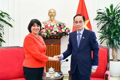 Bộ trưởng Ngoại giao Lê Hoài Trung tiếp Quốc vụ khanh Bộ Ngoại giao Anh