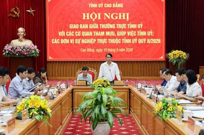Thường trực Tỉnh ủy giao ban quý II/2026 với các cơ quan tham mưu, giúp việc