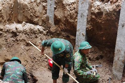 Phát hiện nhiều hài cốt liệt sĩ tại công trường thi công bệnh viện