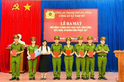 Công an xã Tam Mỹ ra mắt mô hình 'Cảnh sát khu vực gần dân, sát dân, vì nhân dân phục vụ'
