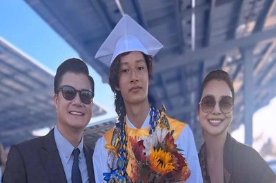 Quang Dũng hội ngộ Jennifer Phạm mừng con trai vào đại học