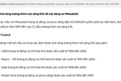 Lộ trình xăng E10: Các hãng xe công bố danh mục tương thích nhưng chưa báo cáo Bộ Công Thương