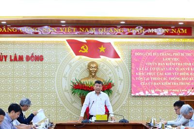 Lâm Đồng đẩy nhanh khắc phục các tồn tại theo kết luận của UBKT Trung ương