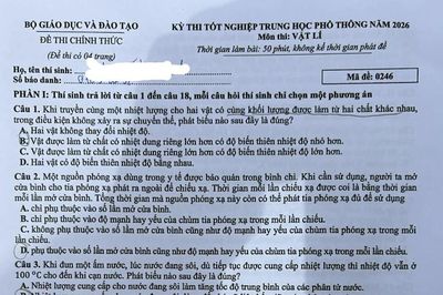 Đề thi chính thức môn Vật lý Kỳ Thi tốt nghiệp Trung học phổ thông 2026 (PV)