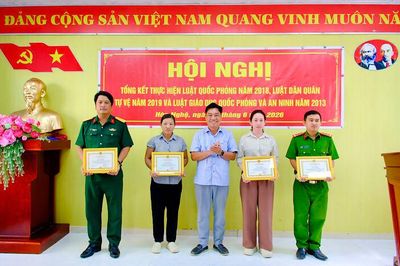 Xã Hòn Nghệ tổng kết công tác thi hành 3 luật về quốc phòng, an ninh