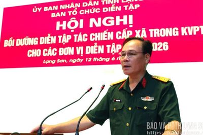 Bồi dưỡng diễn tập tác chiến cấp xã trong khu vực phòng thủ năm 2026