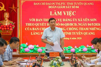 Đoàn Giám sát số 04 làm việc với Ban Thường vụ Đảng ủy xã Yên Sơn