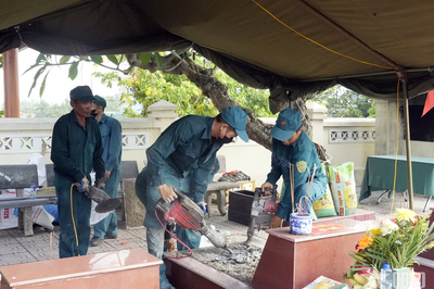 Quảng Ninh: Lấy mẫu giám định ADN liệt sĩ tại Nghĩa trang Liệt sĩ Cộng Hòa (phường Hiệp Hòa)