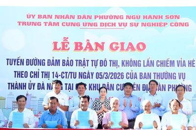 Ngũ Hành Sơn bàn giao tuyến đường bảo đảm trật tự đô thị, không lấn chiếm vỉa hè