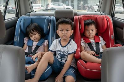 Nhà có 3 con nhỏ nhưng chỉ lắp được 2 ghế trẻ em, phải làm sao?