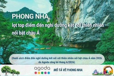 Phong Nha (Quảng Trị) lọt top điểm đến nghỉ dưỡng kết nối thiên nhiên nổi bật châu Á