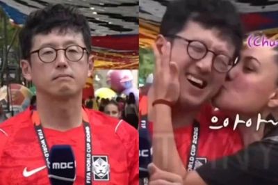 Bị hôn bất ngờ khi tác nghiệp World Cup, phản ứng của phóng viên Hàn Quốc gây tranh cãi