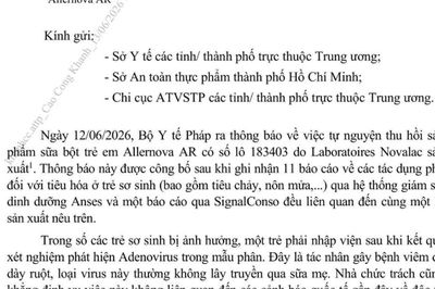 Bộ Y tế yêu cầu thu hồi ngay lô sữa trẻ em Allemnova AR của Pháp, sau 11 trường hợp bất thường