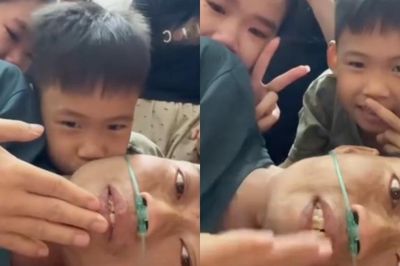 Người chồng gắng gượng nói lời tạm biệt với vợ con trước khi qua đời