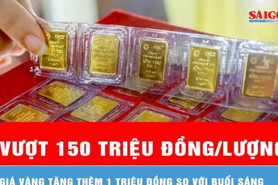 Chiều 15-6, vàng tăng vượt mức 150 triệu đồng/lượng
