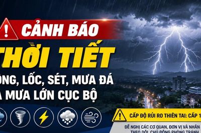Lào Cai cảnh báo dông, lốc, sét và mưa lớn cục bộ trong vài giờ tới