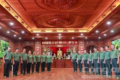 Ban Chuyên đề Công an TPHCM dâng hương Chủ tịch Hồ Chí Minh nhân kỷ niệm 50 năm ngày thành lập Báo