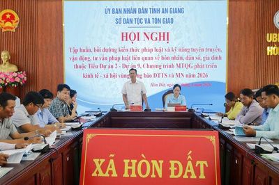 Sở Dân tộc và Tôn giáo tỉnh An Giang tập huấn, bồi dưỡng kiến thức pháp luật và kỹ năng tuyên truyền tại xã Hòn Đất