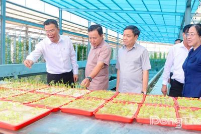 Đồng chí Phan Văn Thắng khảo sát mô hình Nông trại Suối Gạo