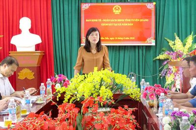Đoàn giám sát của Ban Kinh tế - Ngân sách HĐND tỉnh làm việc tại xã Nấm Dẩn