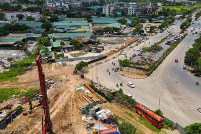 Công trường nút giao Phạm Tu – đường 70 tăng tốc thi công