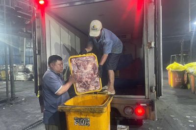 Phát hiện 250 kg thịt heo không rõ nguồn gốc trên xe tải vào TP.HCM