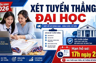 Xét tuyển thẳng đại học 2026: Nộp hồ sơ trước 17h ngày 20.6
