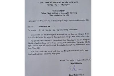 Người dân gửi thư cảm ơn Công an