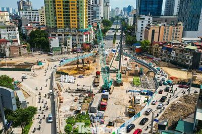 Đại công trường giao thoa metro số 5 và Vành đai 1 giữa trung tâm Hà Nội