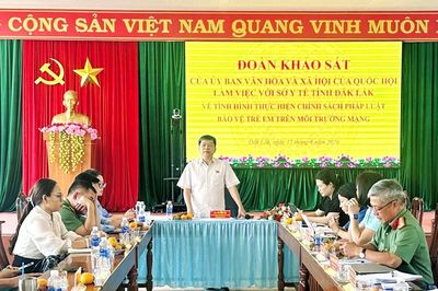 Ủy ban Văn hóa và Xã hội khảo sát công tác bảo vệ trẻ em trên môi trường mạng tại Đắk Lắk