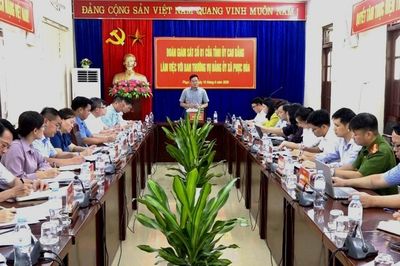 Đoàn giám sát số 1 của Tỉnh ủy làm việc với Ban Thường vụ xã Phục Hòa