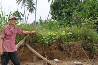 Quảng Ngãi: Sông Trà Khúc sạt lở, người dân thấp thỏm mỗi mùa mưa bão