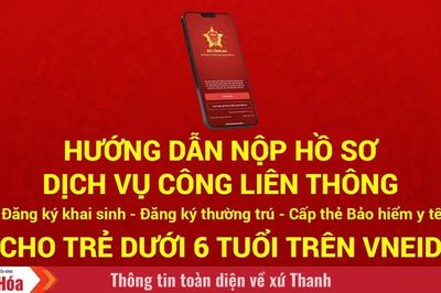 Hướng dẫn nộp hồ sơ Dịch vụ công liên thông: Đăng ký khai sinh - Đăng ký thường trú - Cấp thẻ Bảo hiểm y tế cho trẻ dưới 6 tuổi trên VneID